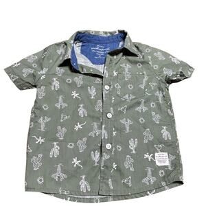 Weatherproof olive green short sleeved button-down shirt boys size 2t